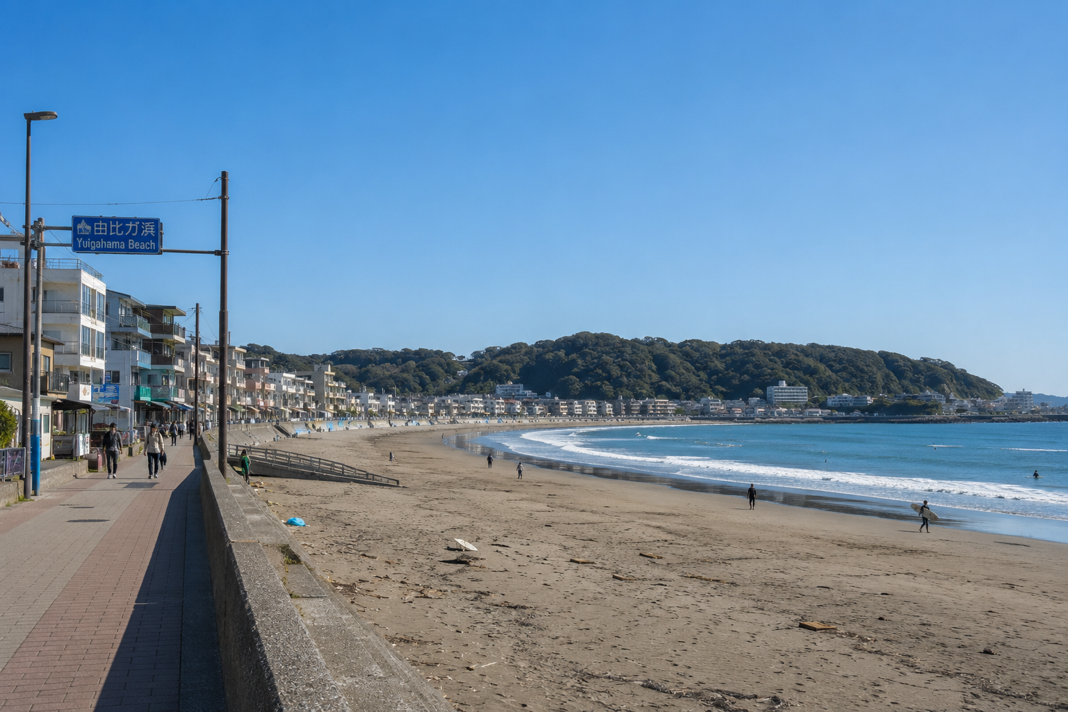 由比ガ浜の海と景色